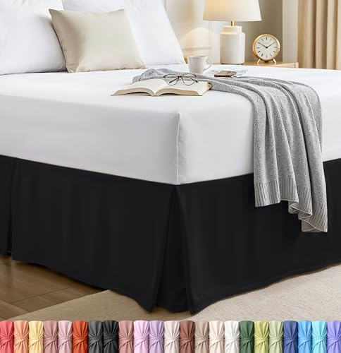 Utopia Bedding Mantovana giroletto queen size, morbida con volant quadrupla plissettata, facile da montare, con caduta su misura da 40 cm, qualità alberghiera, resistente al restringimento e allo