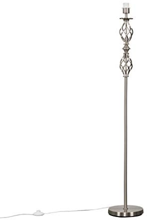 MiniSun | Traditional Style Brushed Chrome Double Twist Floor Lamp Base | Floor Lamps & Torchieres, Home Décor & Improvement Essential