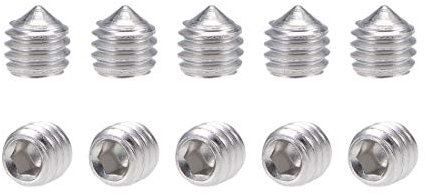 sourcing map 40Pcs M6x6mm Internal Hex Socket Set Grub Screws Cone Point 304 Stainless Steel Screw