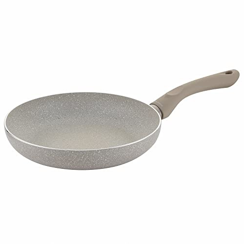 FLORINA -Stekpanna Aluminium SANDY ORGANIC I 24 cm Diameter I Induktionspanna I Universalpanna med Non-stick Beläggning I Lämplig för Induktionshäll, Gasspis och Elspis (Grå)