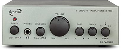 Dynavoc Mini-ampli HiFi CS-PA1 MK II, Réglage Basse/aigües, Sortie Casque Jack 6,3 mm, Coloris argenté