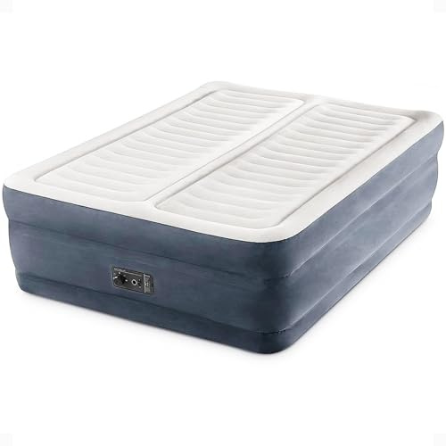 Intex King Air Mattress, Dura-Beam Deluxe 22 Dual Zone Inflatable Bed with Built-in Pump