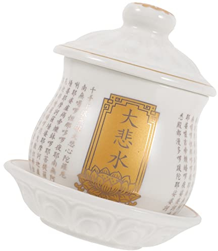 MAGICLULU Coppa del Budda ciotola tibetana per l'offerta dell'acqua tazze di culto bicchieri arredamento tazza d'acqua per l'adorazione del Buddha tazza di ceramica yoga Cina