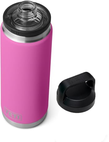 YETI Rambler 26 oz Bottle, Leakproof, Vacuum Insulated, Stainless Steel with Chug Cap, Wildflower Fuchsia