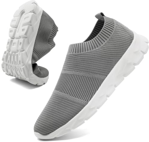 Chaussure Homme Basket Running Gris Sneakers Chaussures de Marche Légères Respirant Sport Badminton Tennis Gym Jogging Course 47