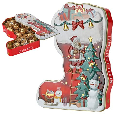 Nikolausstiefel Pralinendose - Weihnachtspralinen aus Vollmilchschokolade mit Sahnefüllung - 84 g