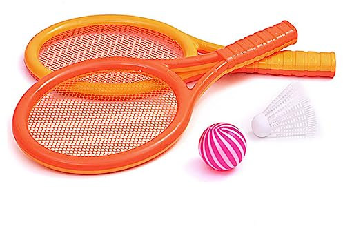 JUMPLAWN 1 Set Kinderschläger Kinderbälle Schläger Badminton Federball Set Mini Tennisschläger Badmintonschläger Mini Basketballkorb Bällebad Aus Schaumstoff Schläger Spiel Mini