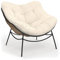 IDMarket - Gartensessel Relax Loa Rattanoptik mit Kissen in Ecru