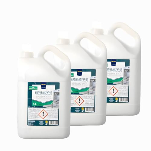 METRO PROFESSIONAL Abrillantador para Lavavajillas – 5 L · Pack 3 Unidades, Producto Profesional Hostelería