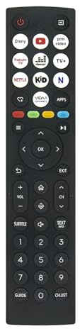 VINABTY ERF2AA36 Mandos a Distancia por Voz de Repuesto Aptos para Hisense Smart TV 65E79NQ 55A72NQ 65A72NQ 65E7NQ 75E7NQ 43A7NQ 75E79NQ 43A79NQ 50A79NQ 55A79NQ 65A79NQ 43A72NQ 50A72NQ
