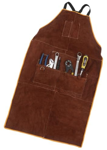 Blouse de protection unisexe en cuir pour griller et souder, avec poches accessibles, manteau en cuir durable, facile à utiliser pour griller et souder avec plusieurs outils