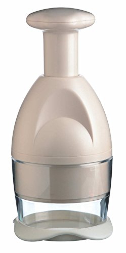 KitchenCraft Mini Manual Food Chopper, No Batteries Needed, Plastic/Stainless Steel, White, 23 x 1 x 1.5 cm