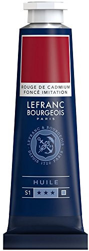 Lefranc Bourgeois 810011 feine Ölfarbe, lichtecht mit hervorragender Deckkraft & hoher Farbintensität, gleichmässiger Konsistenz und optimaler Mischbarkeit, 40ml Tube - Kadmiumrot Dunkel Farbton
