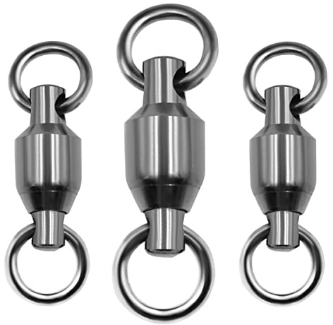 10pcs Size 0#~10# High Strength Ball Bearing Swivel with Welded Rings Fishing Hook Connectors in Saltwater or Freshwater (0#-35LB-10pcs)