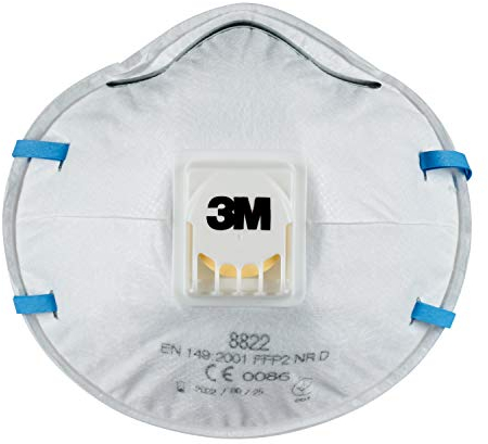 3M 8822PRO5 FFP2 Lot de 5 masques respiratoires pour ponçage manuel et outils électriques