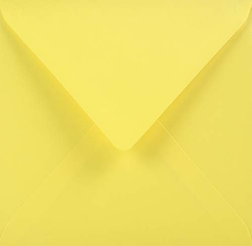 Netuno 25 Umschläge quadratisch Gelb 153 x 153 mm 115g Sirio Color Limone quadratische Briefumschläge farbig Briefhüllen Einladungsumschläge Hochzeit Geburtstag Taufe Einladungen yellow envelope