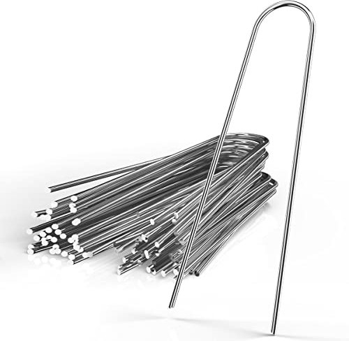 INTIRILIFE Ancoraggio a Terra 100 x 150 x 25 x 2,9 mm in Acciaio Inossidabile zincato - Fissaggio del Vello delle Erbacce del piolo alle Punte del chiodo del Terreno