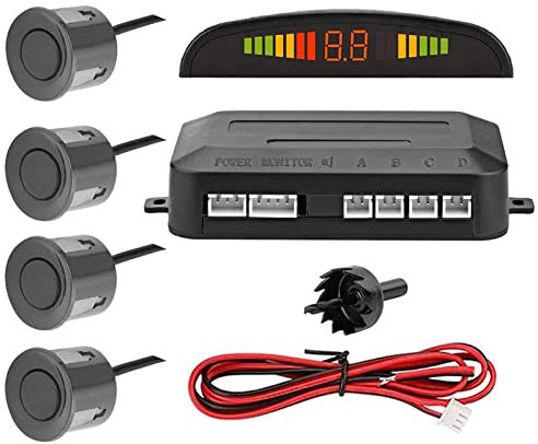 Radar Marcha atrás para Coche con 4 sensores Aparcamiento, detección Distancia, Respaldo inalámbrico LCD Respaldo Alarma para estacionamiento