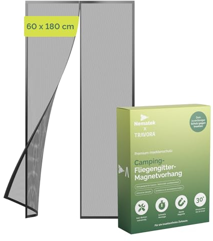 Nematek - Zanzariera per porta roulotte, 60 x 180 cm – Zanzariera magnetica di alta qualità per roulotte, camper e porta del balcone