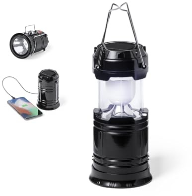 Global Appliances Linterna de Camping Solar Portátil con Lámpara Recargable, Power Bank, Cargador USB, LED Luz para Camping, Senderismo, Pesca, Montaña
