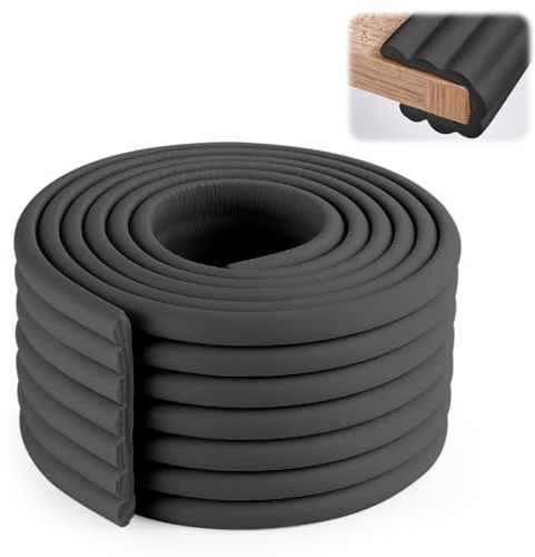 Yuragim Paraspigoli per Bambini, 500cmx80mmx8mm Universale Protezioni di Schiuma Protettiva Antiurto Bordi Protettivi Angoli delle Pareti,Mobili, Super-soft Proofing e la Sicurezza per il Bambino