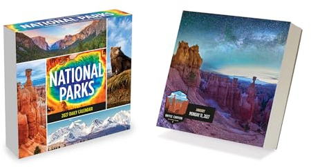 TF Publishing 2027 365 National Parks Daily Desktop Calendar - Small Desk Calendar 2027 with over 300 Full-Color Tear-Off Pages and Standing Cardboard Easel - 5.25 in x 5.25 in