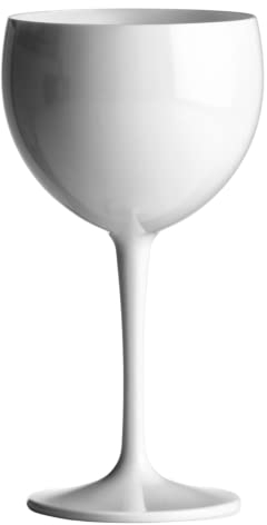 AIOS Avenue's Premium Unbreakable Polycarbonate White Copa Balloon Gin Glasses (400ml). Set of 6. Barbecue (BBQ), Glamping, Camping, Poolside. Safer Than Glass Without compromising Quality or Feel.