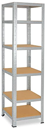 shelfplaza® 230x40x40cm Home Schwerlastregal verzinkt/Metallregal mit 6 Böden/Kellerregal Metall, Garagenregal, Werkstattregal oder Regal Lagerregal/Steckregal Metall mit 145kg Tragkraft