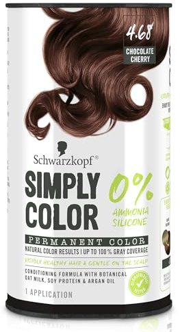 Schwarzkopf Simply Color Permanent Hair Dye, 4.68 Chocolate Cherry, Long-Lasting with Nourishing Ingredients, No Ammonia or Silicone, All Hair Types