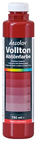 decotric Decolor Bunte Abtönfarbe Weinrot - 750 ml I Dispersionsfarbe für dekorative Anstriche und wasserbasierten Materialien I Hohe Farbkraft & Ergiebigkeit