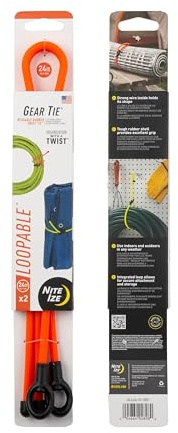 Nite Ize, Inc. GLL24-31-2R3 Nite Ize Gear Loopable, The Original Reusable Rubber Sturdy Integrated Loop, 24 Inch, Bright Orange, 2-Pack, Made in The USA Twist Tie, 24-2 Pack