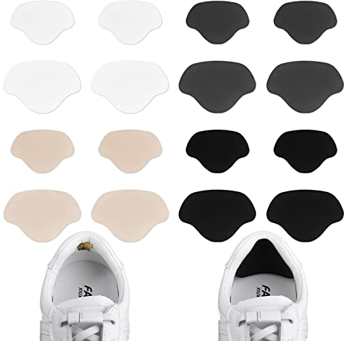 Flintronic Riparazione del Tallone, 8 Paia Protezioni Per Tallone, Patch Riparazione del Foro Tallone Scarpa Aautoadesiva, Patch di Protezioni del Tallone in Microfibra