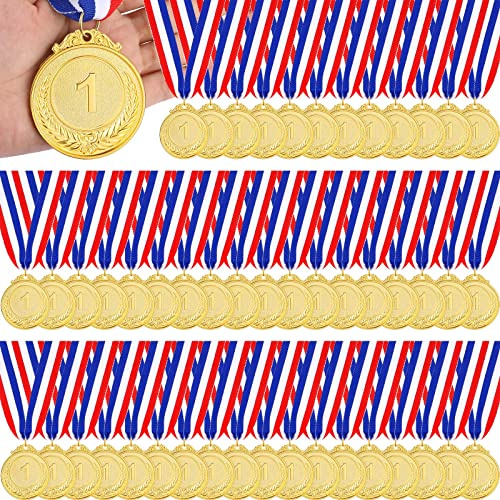 Sasylvia 120 Pcs Gold Silver Bronze Prizes Award Medals Winner Medals for Awards Adults Medals for Baseball Softball Sports Spelling Bees Competitions 2 Inch(Gold,1st)