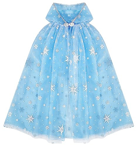XEPST Mantello Principessa Bambina, Costume Principessa con Cappuccio Mantello Della Principessa Accessorio Scialle Cape Ragazze da Costume Halloween