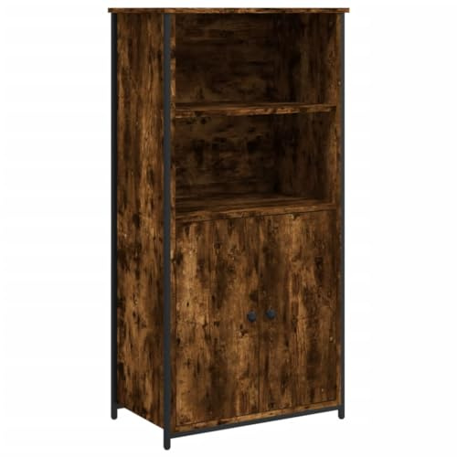 vidaXL Buffet Haut, Armoire avec Portes, Meuble de Rangement, Organisateur de Salon Salle de SéJour, Industriel, Chêne Fumé Bois d'Ingénierie