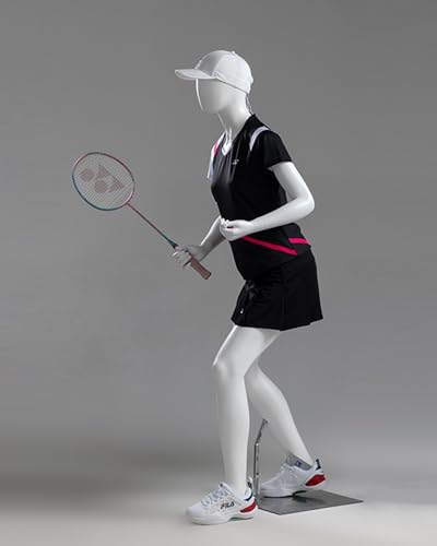 Manichino Manichino Sportivo Uomo/Donna Bianco, Modello Manichino Posturale per Tennis da Badminton, Corpo Intero, Abito da Vetrina a Forma di Busto per Esposizione di Abbigliamento Sportivo (Color :