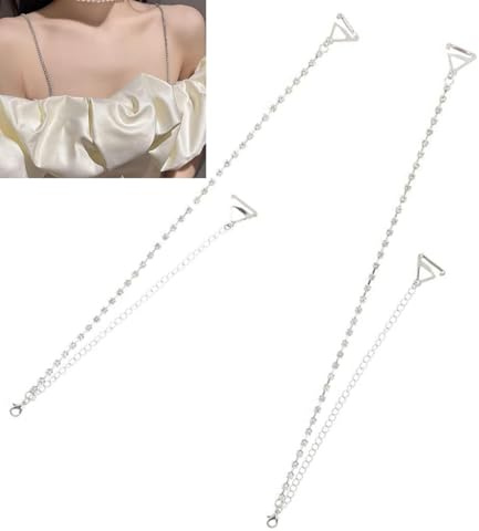 BOBOZHONG Ajustable Correa de Hombro para Mujer,1 par de Tirantes de Sujetador de Diamantes Antideslizante Correas de Ropa Interior Tirantes de Brasier Cinturón Tirantes Sujetador Decorativos