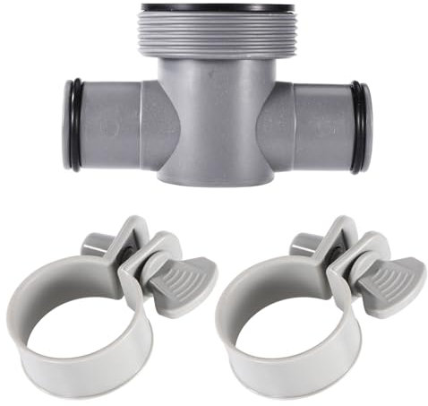 Lyreh 3pcs Set Raccord en T Piscine Compatibile Con Coleman e Intex P61408, 3,81cm-3,18cm Connecteur de Tuyau de Piscine Con O-Ring e Fascette Stringitubo per Accessori Ricambio Pompa Filtro