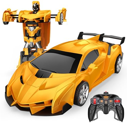 Braxel 2 en 1 Transform Coche Teledirigido Juguetes Niños 3-9 Años, Radiocontrol Trasform Robots Coche RC, 2,4 GHz, 360° Rotation, Coches para Regalo Niño 3-10 Años, Regalo Navidad Niño Halloween