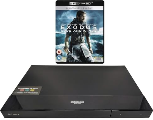 MultiRegionMagic Blu-ray Player Compatible with Sony UBP-X700/K Multi-Region, Blu-ray A, B & C and DVD 0-8, 4K Ultra HD - DolbyVision - UBPX700K - With Exodus Gods & Kings UHD 4K Disc.