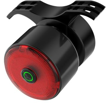 Tomedeks Fanale posteriore per bicicletta, fanale posteriore con sensore di frenata intelligente, approvato da Stvzo, ricarica di tipo C, livello 6 impermeabile, 5 modalità, Stile 1