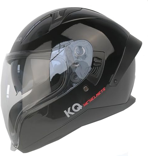 Casco Integrale Moto Retrò Con Doppia Visiera Caschi Moto Integrali Omologato DOTECE Casco Moto Cross E Off-Road Casco Integrato Per Adulti Uomini Donne Fodera Rimovibile F,M:57-58CM