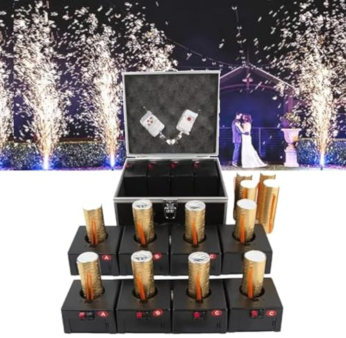 BoluDukNN Macchina per Fuochi D'artificio Elettronica da Palco, Controller per Fuochi D'artificio, Telecomando Wireless, Canale Spark, con 8 Ricevitori, per Matrimoni