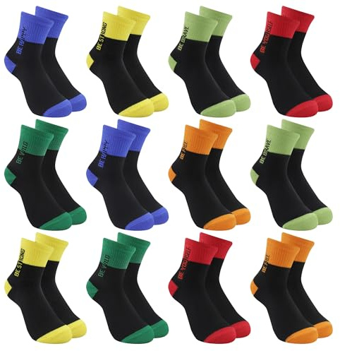Libella strumpor barn pojkar flickor tonåring unisex sportstrumpor tennisstrumpor bomull andas elastiska barnstrumpor 12-pack