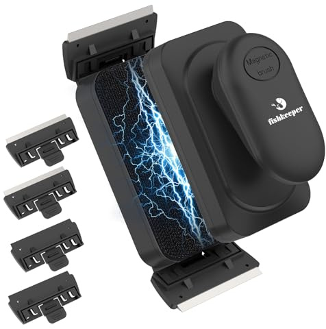 fishkeeper Nettoyant magnétique pour vitres d'aquarium avec 4 racloirs à algues