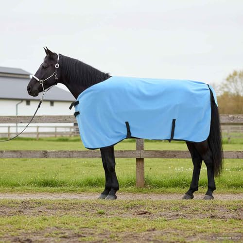 Nqyjm Manta para caballos de 115 cm, poliéster, lavable a máquina, cálida, cómoda, transpirable y ligera, para entrenamiento, establo y transporte