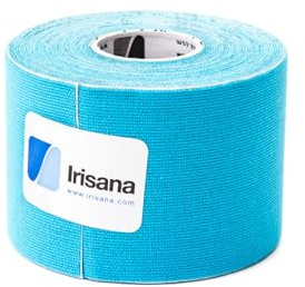Irisana - Esparadrapo Deportivo - Azul - 6,5 x 5 x 6,5 cm - Kinesiology Tape - Vendaje Elástico Neuromuscular - Turmalina - Elástico y Resistente al Agua