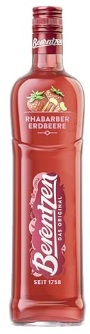 Berentzen | Rhabarber Erdbeere | Reinste Destillate, vereint mit dem fruchtig-herben Geschmack von Rhabarber und Erdbeeren | Perfekt gekühlt als Shot mit Sekt oder in Cocktails | 0,7L | 15% Vol.