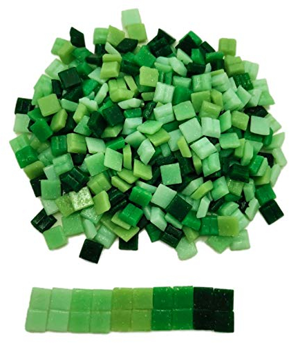 Armena Mosaikstein Grün gemischt 1x1cm EIN Flasche 250g (Circa 350Stück)