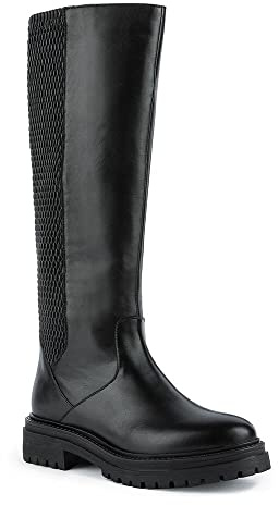 Geox Femme D Iridea J Bottes, Black, 41 EU